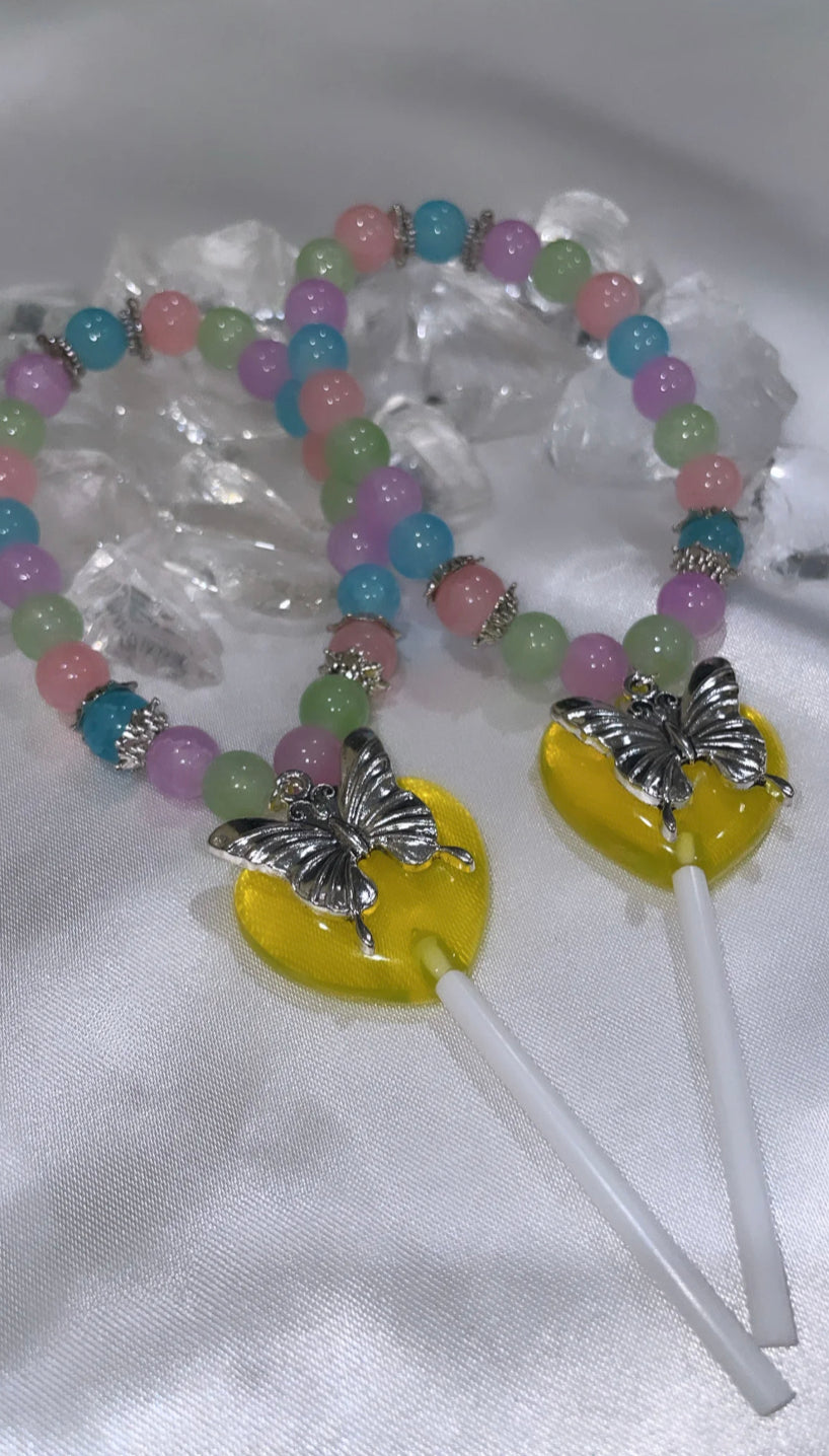 The Candy Collection: Lemon Drop Lollipop Bracelet (Yellow Lollipop)