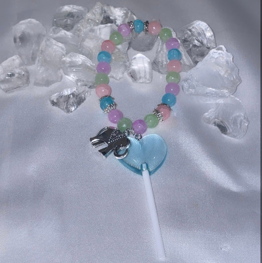 The Candy Collection: Blue Raspberry Lollipop Bracelet (Blue Lollipop)