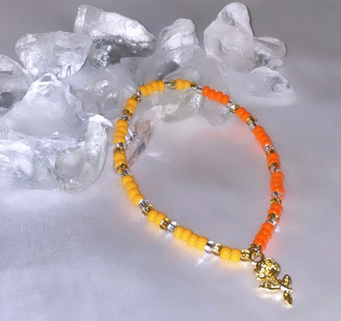 Sun-Burst with Rose Charm - Anklet/Bracelet