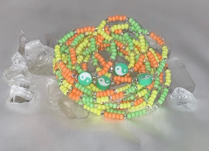 Toddler/Children’s Neon Yin-Yang Balance Bracelet & Necklace Set